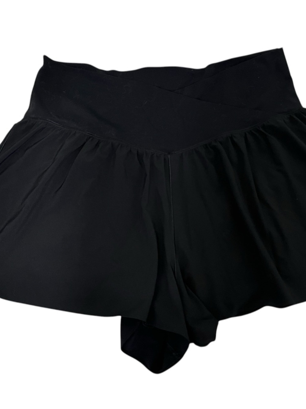 Aerie Black High-Waist V-Waistband Flowy Shorts